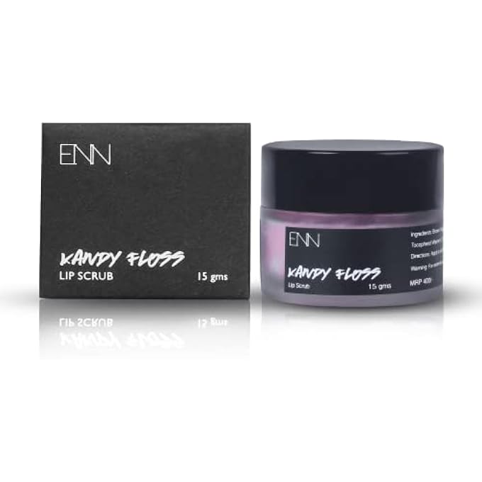ENN KANDY FLOSS TINTED LIP SCRUB, LIP MOISTURIZER, LIP BALM, LIGHTEN DARK LIPS,EXFOLIATING LIPS, RAW SUGAR, COCONUT OIL, KOKUM BUTTER, HONEY, VANILLA OIL, VITAMIN E (15GM) - Image 1